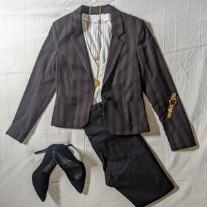 Striped cropped blazer